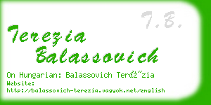 terezia balassovich business card